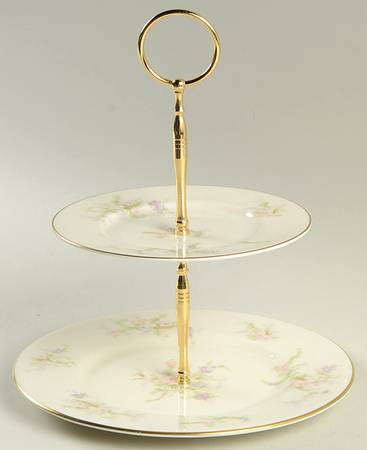 Spring Fantasy 2-Tiered Serving Tray (Salad & Bread/Butter Plate)