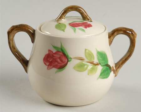 American Beauty Rose Sugar Bowl & Lid