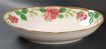 American Beauty Rose 10" Oval Vegetable Bowl