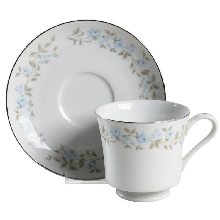Blue Bell Footed Cup & Saucer Set by Norleans