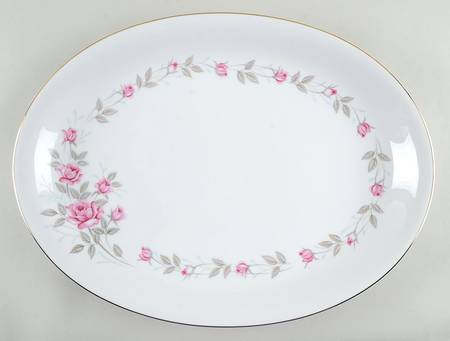 Bridal Rose 16" Oval Serving Platter