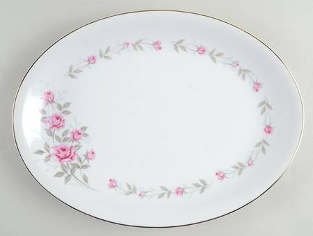 Bridal Rose 12" Oval Serving Platter