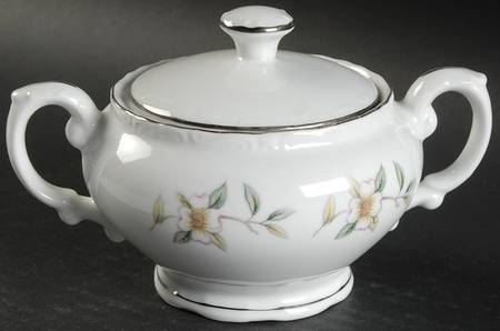 Dogwood Bouquet Sugar Bowl & Lid