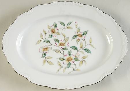 Dogwood Bouquet 12" Oval Serving Platter