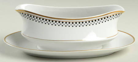 Gold Symphony Gravy Boat with Attached Underplate