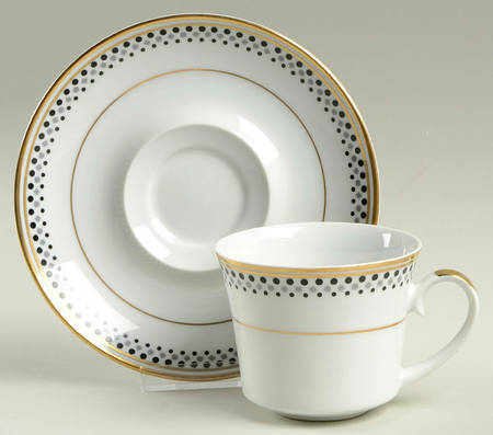 Gold Symphony Flat Cup & Saucer Set by Norleans