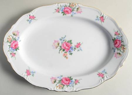 Meissen Flower 12" Oval Serving Platter