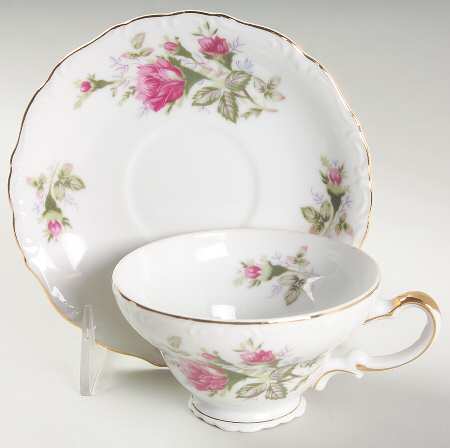 Old Rose Footed Cup & Saucer Set