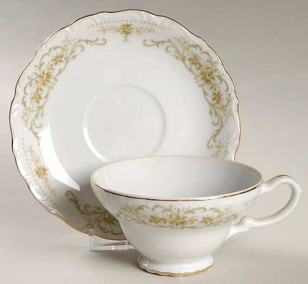 Rose Crest Footed Cup & Saucer Set