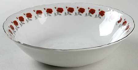 Rose Garland 9" Round Vegetable Bowl