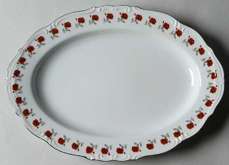Rose Garland 12" Oval Serving Platter