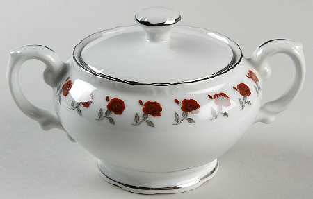Rose Garland Sugar Bowl & Lid