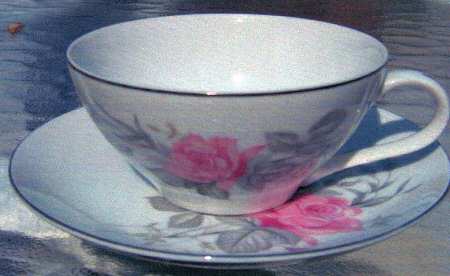Rose Garden Flat Cup & Saucer Set