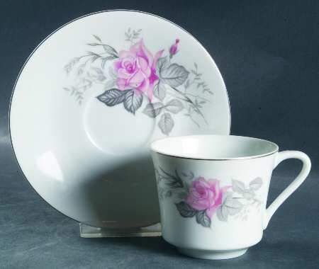 Rose Garden Flat Cup & Saucer Set