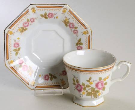 Traditional Rose Footed Cup & Saucer Set