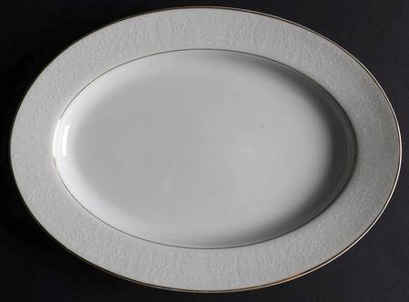 White Lace 12" Oval Serving Platter