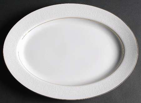 White Lace 14" Oval Serving Platter
