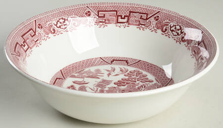 Willow Pink 8" Round Vegetable Bowl by North Stafforsdhire