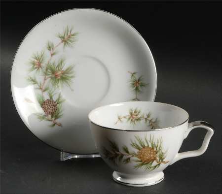 Cascade Pine Footed Cup & Saucer Set