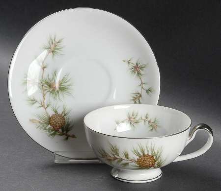 Cascade Pine Footed Cup & Saucer Set