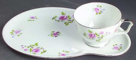 Chelsea Rose Snack Plate & Cup Set