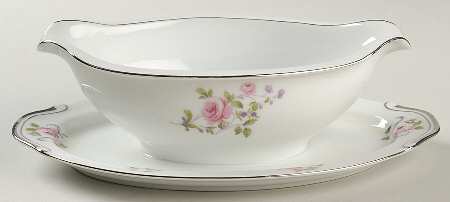 Chelsea Rose Gravy Boat with Attached Underplate