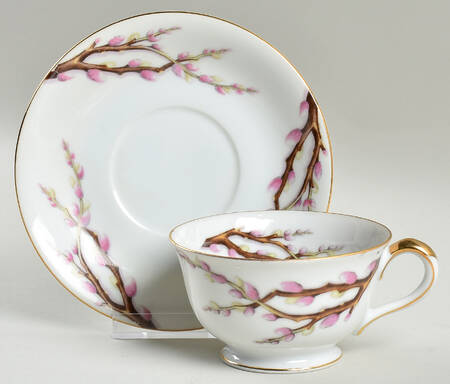 Pussy Willow Footed Cup & Saucer Set