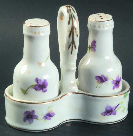Sweet Violets (3 Pc) Salt & Pepper Tray Set