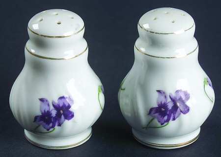 Sweet Violets Individual Salt & Pepper Set