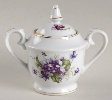Sweet Violets Sugar Bowl & Lid