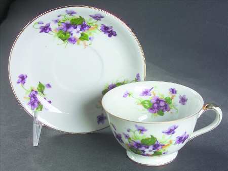 Sweet Violets Footed Cup & Saucer Set