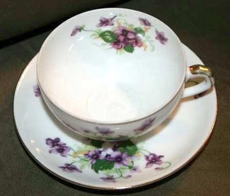 Sweet Violets Flat Cup & Saucer Set