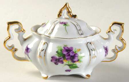 Sweet Violets Individual Sugar Bowl & Lid