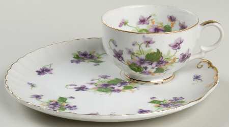 Sweet Violets Snack Plate & Cup Set