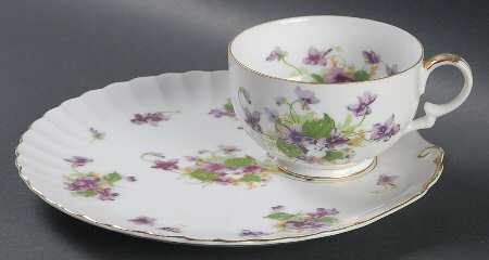 Sweet Violets Snack Plate & Cup Set