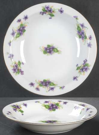 Sweet Violets Rim Soup Bowl