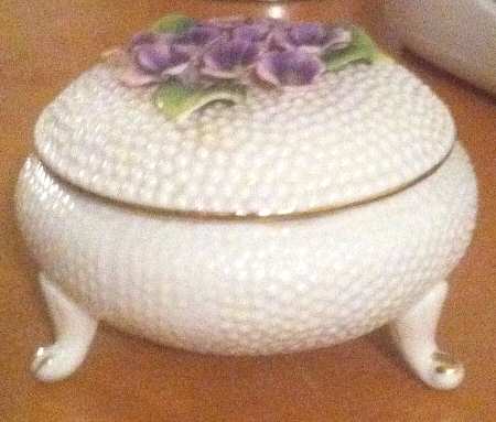 Sweet Violets Trinket Box with Lid