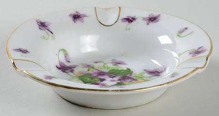 Sweet Violets 3 Slot Round Ashtray