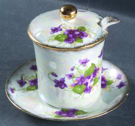Sweet Violets Jam/Jelly & Lid, Ladle & Underplate