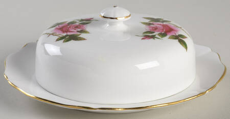 Carleton Rose Round Covered Butter