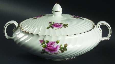 Carleton Rose Round Covered Vegetable