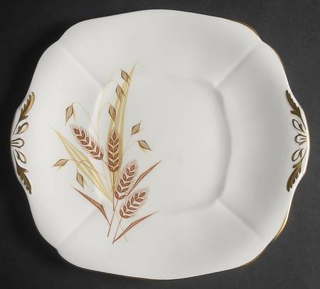 Golden Horizon Square Handled Cake Plate