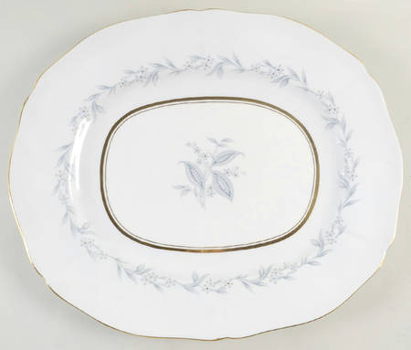 Morning Mist (Scalloped) 13" Oval Serving Platter