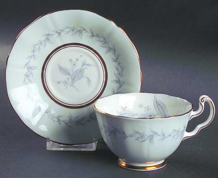 Morning Mist (Scalloped) Footed Cup & Saucer Set
