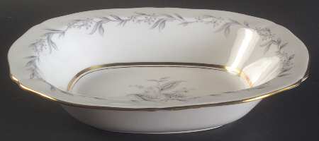 Morning Mist (Scalloped) 10" Oval Vegetable Bowl