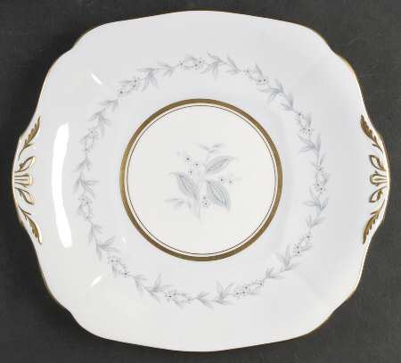 Morning Mist (Scalloped) Square Handled Cake Plate