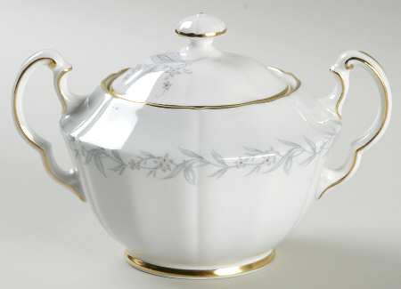 Morning Mist (Scalloped) Sugar Bowl & Lid
