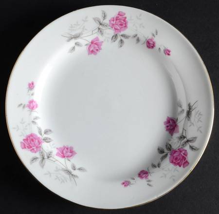 Victorian Rose Rim Bread & Butter Plate