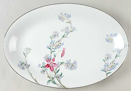 Verna (Platinum Trim) 16" Oval Serving Platter