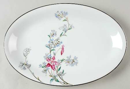Verna (Platinum Trim) 12" Oval Serving Platter